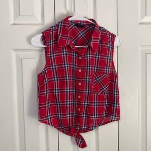 Forever 21 Cropped Sleeveless Plaid Top